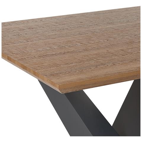 Tavolo Da Pranzo 200x100cm Color Marrone Scuro E Nero Sintra - Foto 15