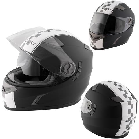Casco Integrale Moto Scooter Touring Visiera Interna Parasole Viaggio Nero L - Foto 1