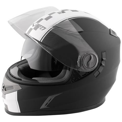 Casco Integrale Moto Scooter Touring Visiera Interna Parasole Viaggio Nero L - Foto 5