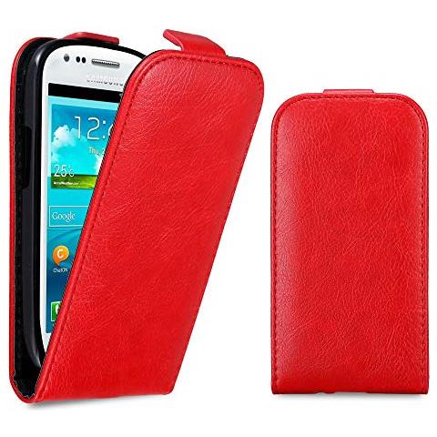 Custodia Compatibile Con Samsung Galaxy S3 Mini In Rosso Mela - Coperchio Protettivo In Design Flip Con Chiusura Magnetica - Foto 2