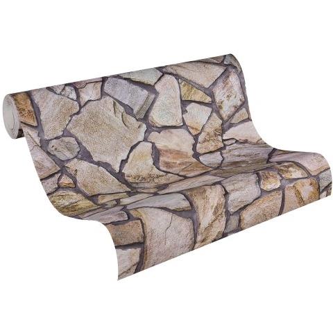 A. s. Cr? ation 927316 - Carta Da Parati Ad Effetto Roccia, Colore: Beige / grigio / marrone - Foto 1