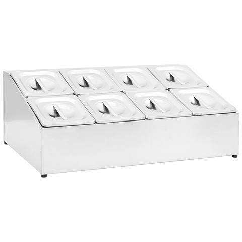 Supporto Gastronorm Con 8 Contenitori Gn 1/6 In Acciaio Inox - Foto 1
