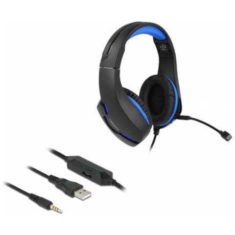 27182 Cuffia E Auricolare Cablato A Padiglione Giocare Usb Tipo A Nero, Blu - Foto 1