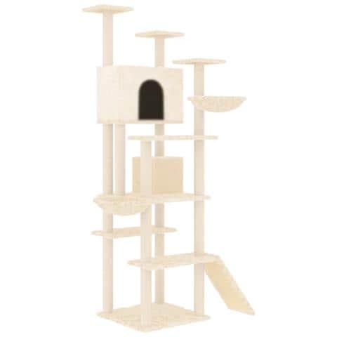 Albero Per Gatti Con Tiragraffi In Sisal Crema 191 Cm - Foto 1