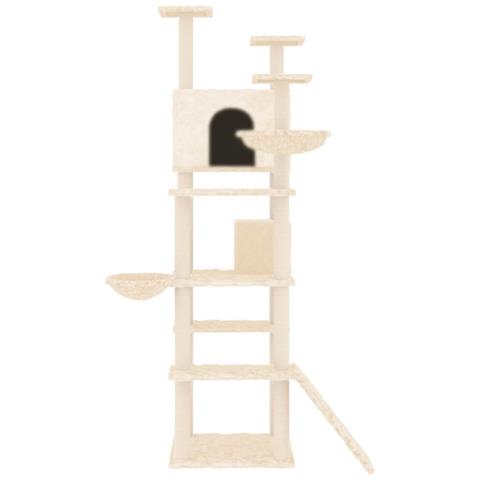 Albero Per Gatti Con Tiragraffi In Sisal Crema 191 Cm - Foto 2