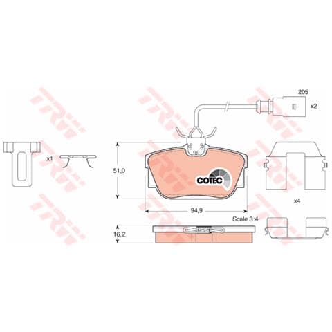 Pattini Freno Volkswagen Transporter T4 Box (70xa Gdb1326 - Foto 1
