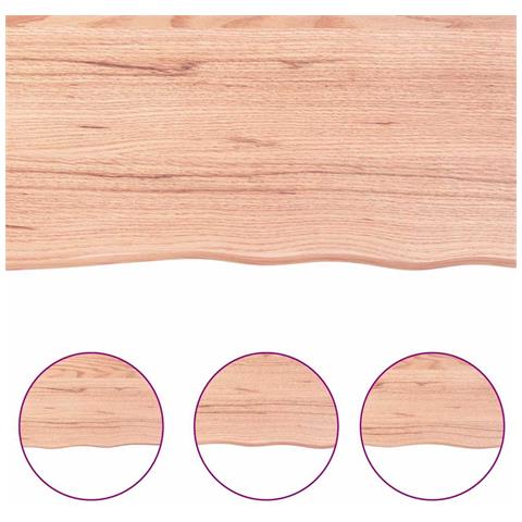 Piano Tavolo Marrone Chiaro 160x40x (2-6) cm Rovere Non Trattato - Foto 2