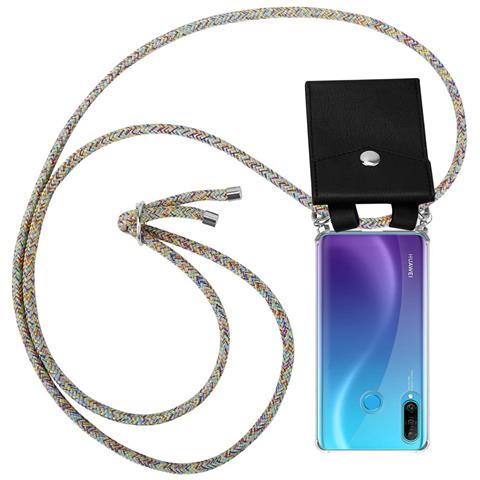Catena Di Telefoni Cellulari Compatibile Con Huawei P30 Lite In Rainbow - Coperchio Protettivo In Silicone Con Anelli D'argento, Cinturino In Corda E Custodia Staccabile - Foto 1