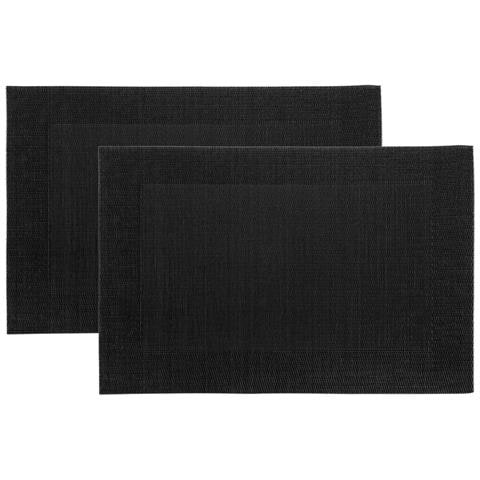 Set Tovagliette Americane Cucina Antiscivolo In Tinta Unita Lavabili In Vari Colori Set 2 Nero - Foto 1