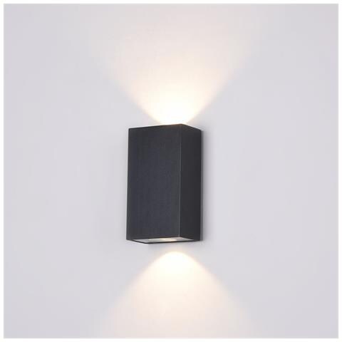 Lampada Da Parete Moderna Da Esterno Metallo Nero Luce Led 6w Ip54 3000k - Foto 3