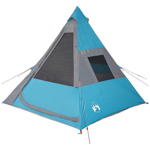 Tenda da Campeggio Tipi per 7 Persone Blu Impermeabile - Foto 2