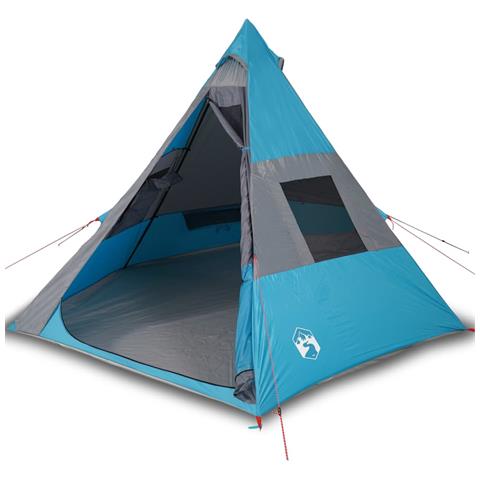 Tenda da Campeggio Tipi per 7 Persone Blu Impermeabile - Foto 1