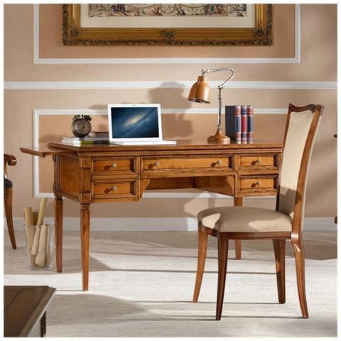 Scrivania Classica 5 Cassetti 2 Tiretti In Legno Elite 130x70x78 - Foto 1