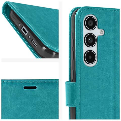 Custodia Per Samsung A35 5g Portafoglio Funzione Supporto E Cordino, Turchese - Foto 2