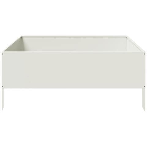 Fioriera Rialzata da Giardino Bianca 100x100x25 cm in Acciaio - Foto 2