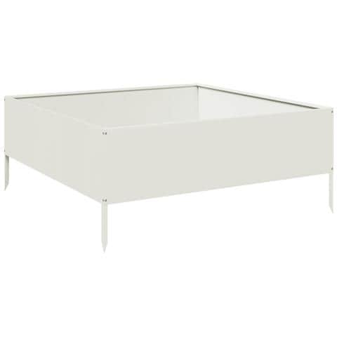 Fioriera Rialzata da Giardino Bianca 100x100x25 cm in Acciaio - Foto 1