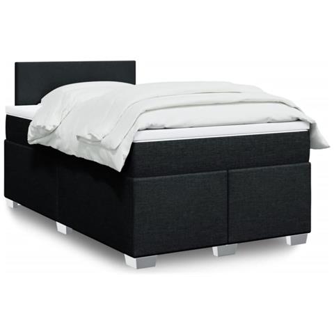 Giroletto A Molle Con Materasso Nero 120x190 Cm In Tessuto - Foto 1