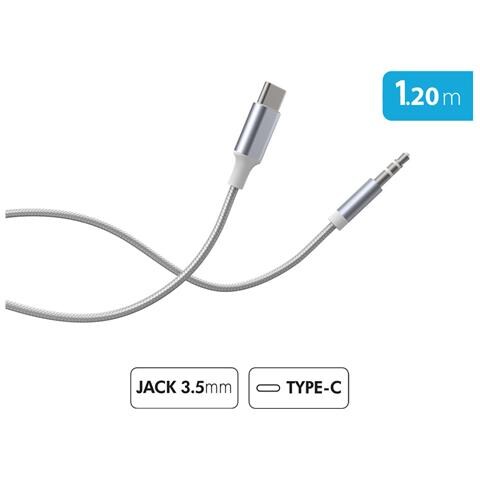 Cavo Audio Da Usb-c A Jack 3,5 Mm A Trama Di Nylon Rinforzata 1,2 M, Bianco - Foto 2