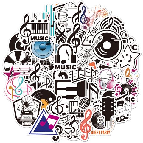 Adesivi Con Note Musicali - 50 Adesivi In Vinile - Foto 1