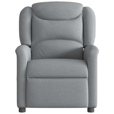 Poltrona Massaggiante Reclinabile Grigio Chiaro In Tessuto - Foto 3