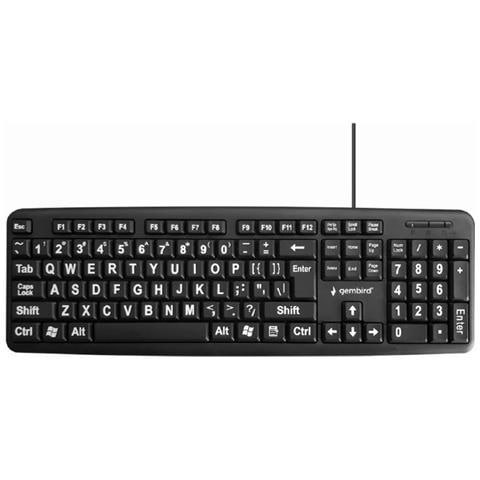 Tastiera Cablato KB-US-103  (Layout QWERTY) Colore Nero - Foto 1