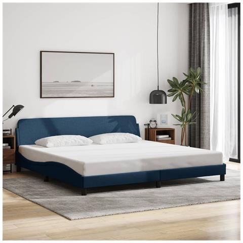 Giroletto Senza Materasso Blu 200x200 Cm In Tessuto - Foto 1