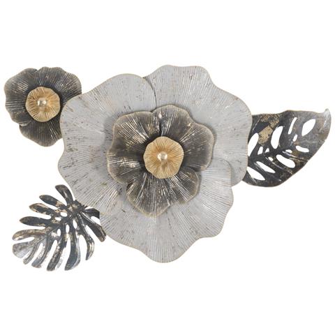 Decorazione In Metallo 3d Fiore 2 - Multicolore - Metallo - 74,9x7x47,6 Cm - Foto 1