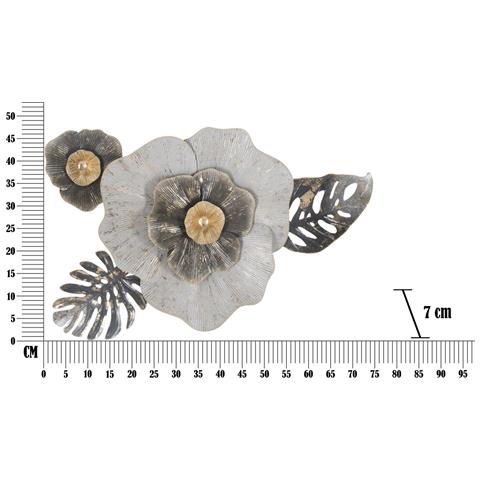 Decorazione In Metallo 3d Fiore 2 - Multicolore - Metallo - 74,9x7x47,6 Cm - Foto 6