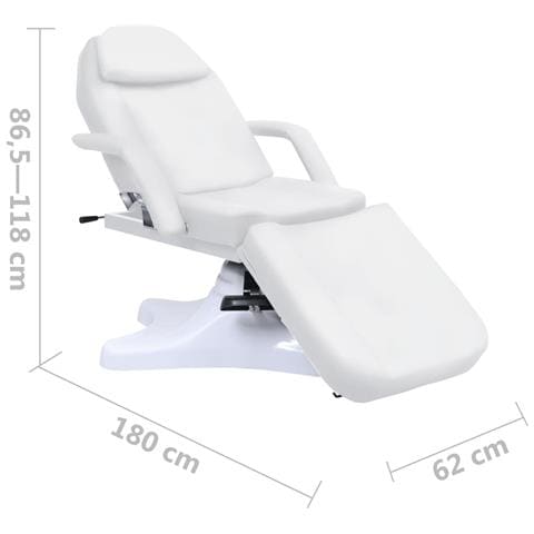 Lettino Da Massaggio Bianco 180x62x (86,5-118) Cm - Foto 8