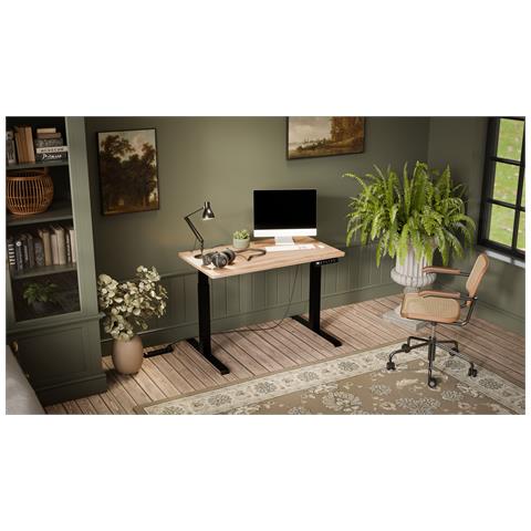 Scrivania con regolazione elettrica dell'altezza MOON 121x67x72-120 nero /tan - Foto 2