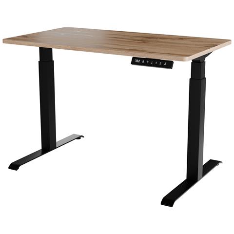 Scrivania con regolazione elettrica dell'altezza MOON 121x67x72-120 nero /tan - Foto 1