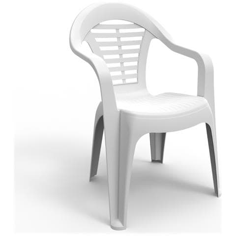 Silla Sedia Da Giardino In Resina Bianca - Foto 1