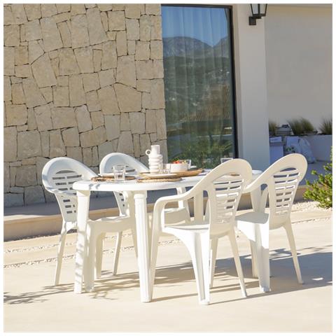 Silla Sedia Da Giardino In Resina Bianca - Foto 2