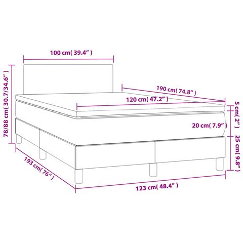 Giroletto a Molle con Materasso Tortora 120x190 cm in Tessuto - Foto 9