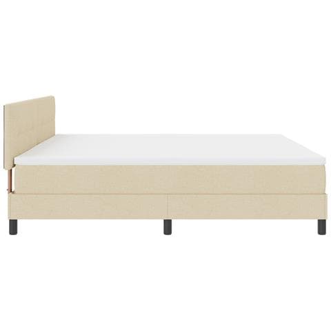 Letto con rete e materasso crema 200x200 cm tessuto - Foto 9