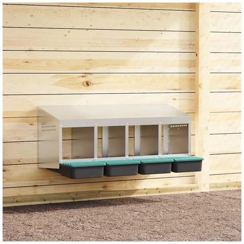 Nido per Galline a 4 Scomparti da Parete in Acciaio Zincato - Foto 2