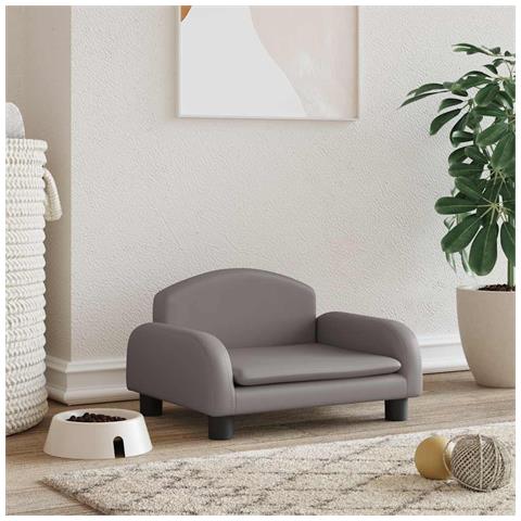 Lettino per Cani Grigio 50x40x30 cm in Similpelle - Foto 2