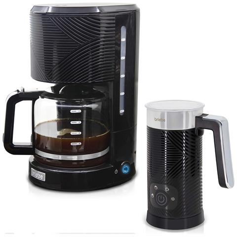 Skt1188blk Elegance Set Macchina Caffè Americano Con Filtro 10 Tazze + Montalatte Elettrico 1000w Nero - Foto 1