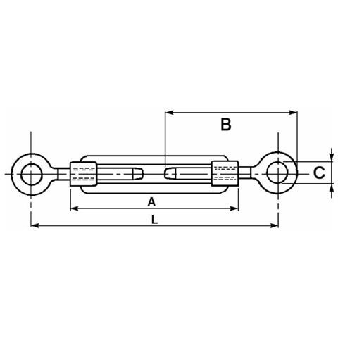 Tenditore Acciaio 2 Occhi Ø 1/2"" L Min 228mm Confezione Da 10 Pezzi - Foto 2