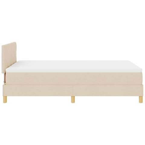 Letto a molle con materasso Crema 120 x 200 cm Tessuto - Foto 9