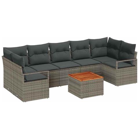 Set Divano da Giardino 8 pcs Grigio - Foto 1
