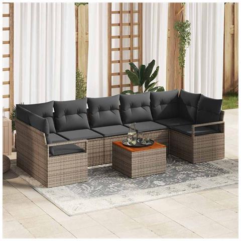 Set Divano da Giardino 8 pcs Grigio - Foto 2