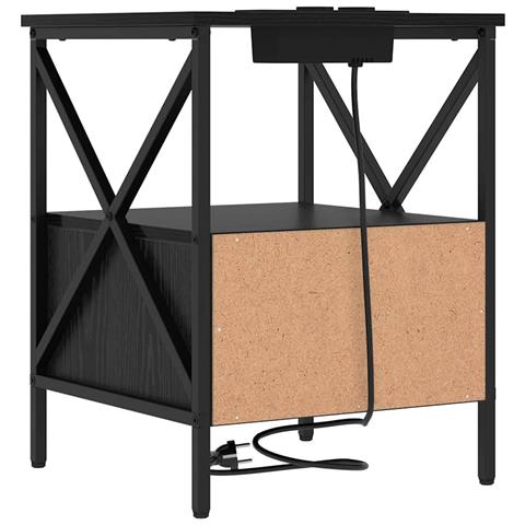 Armadio da Notte 2 pcs Rovere nero 41.5 x 40.5 x 55 cm - Foto 9