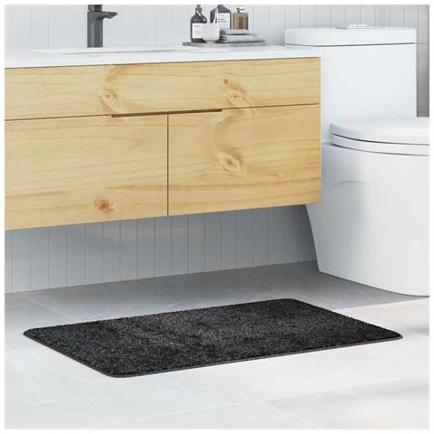 Tappeto da bagno Grigio scuro 60 x 90 cm Polipropilene - Foto 2