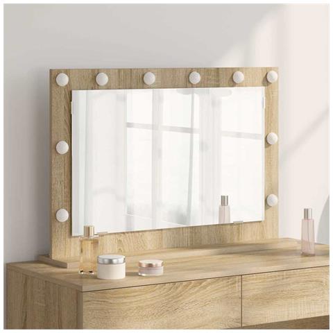 Specchio da Vanità con specchio Rovere Sonoma 80 x 55 x 18 cm - Foto 2