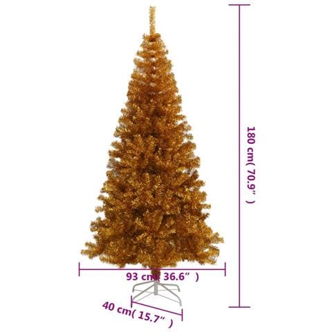 Albero Di Natale Artificiale Con Supporto Oro 180 Cm Pet - Foto 6