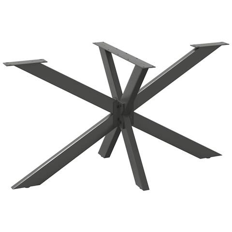 Gamba per Tavolo da Pranzo a Forma di Ragno Antracite 150x78x(72-73) cm Acciaio - Foto 1