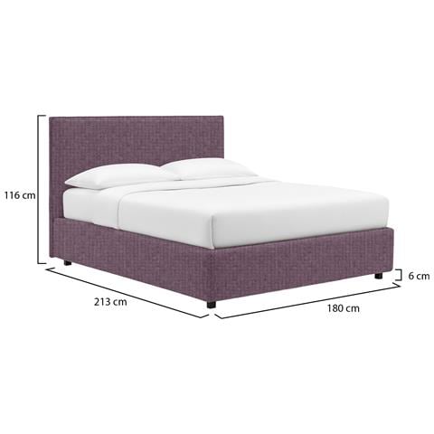Frinco - Letto Matrimoniale Sfoderabile, Viola Lilla - Foto 3