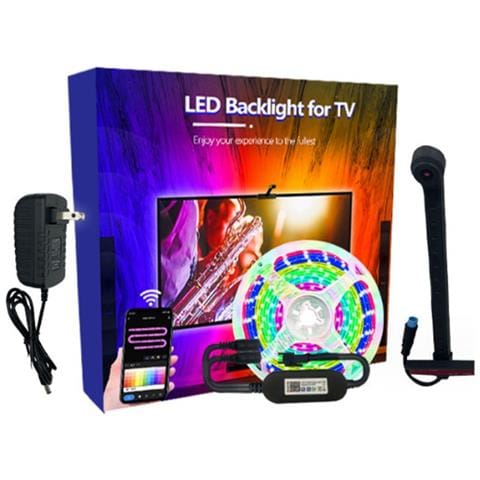 Retroilluminazione Tv Led 3.8m Con Telecamera, 55-65 Pollici, Controllo App, 12v, Spina Ue - Foto 1