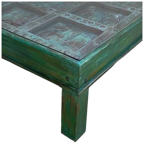 Tavolino Da Caffè In Legno Fatto A Mano 146x79x45h Cm - Foto 6